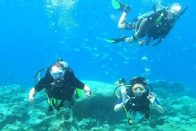 First Time Scuba Dive Adventure, Makronissos, Ayia Napa - Following the underwater route to 10 meters