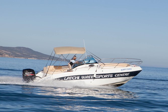 Luxury Marinello 26 speedboat with driver to Blue Lagoon & more.. - Taking the wheel from Latchi Harbour