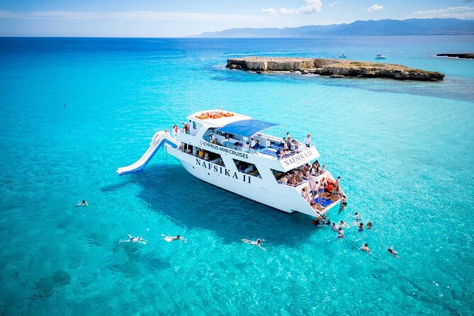 Nafsika II Half Day Cruise Swimming to blue lagoon water slide - The ride out from Latchi Harbour