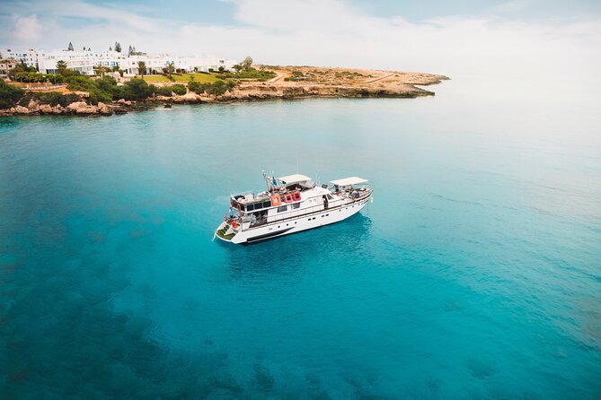 Protaras: St Georgios Presidential Cruise BBQ & 1 drink. 16+ - Seeing the occupied-zone border from the sea
