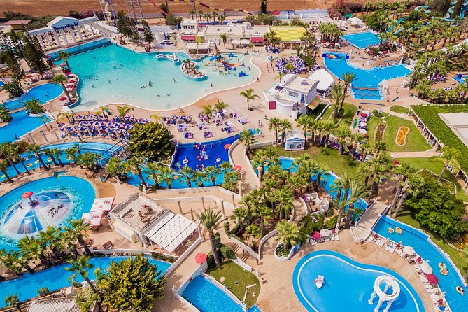 WaterWorld Themed WaterPark Admission Ticket in Ayia Napa - Finding a base with sunbeds and umbrellas